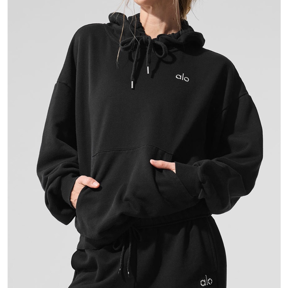 ALO Yoga Black Oversized Hoodie - Picture 2 of 5